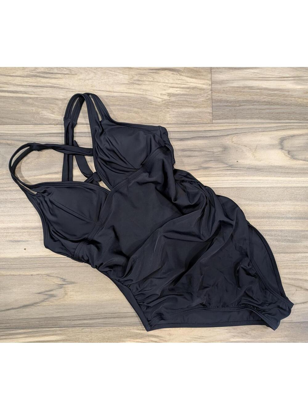 Black One-Piece Swimsuit with Adjustable Straps NWT -Med
